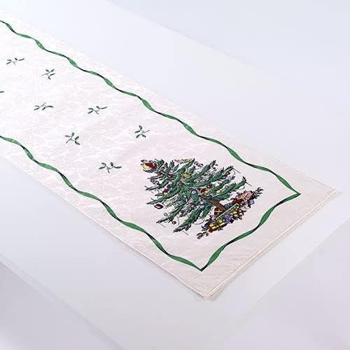 Classic Christmas Tree Cotton Polyester Table Runner