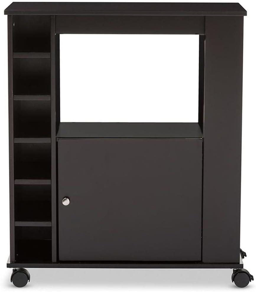 Ontario Modern & Contemporary Dark Brown Wood Modern Dry Bar & Wine Cabinet - Baxton Studio