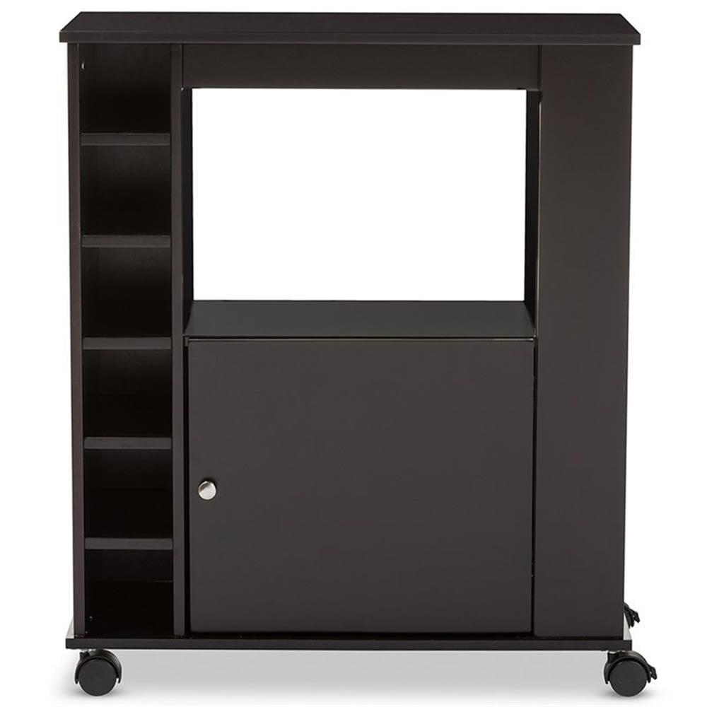 Ontario Modern & Contemporary Dark Brown Wood Modern Dry Bar & Wine Cabinet - Baxton Studio
