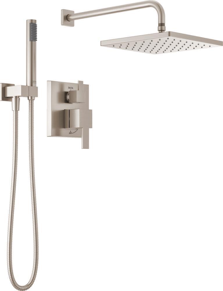 Modern Raincan Square Shower System, Rain Shower Head with Handheld Spray, Shower Faucet Set