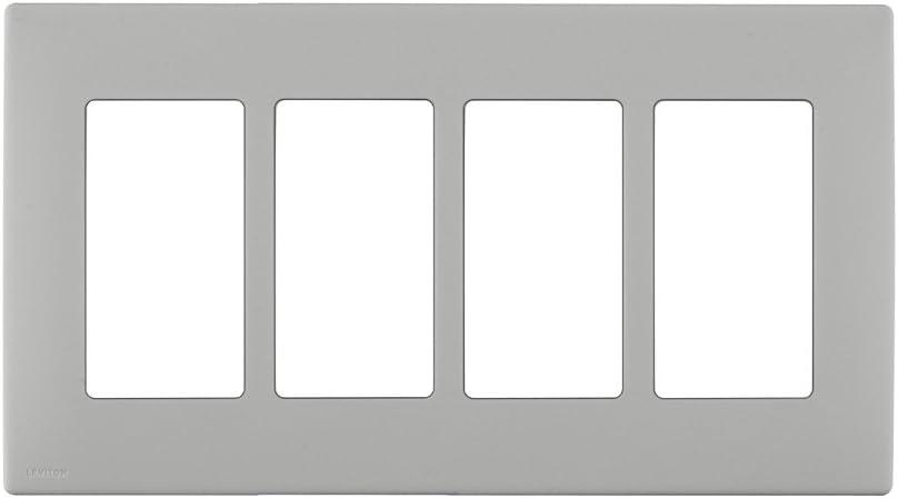 Pebble Grey 4-Gang Screwless Snap-On Wallplate