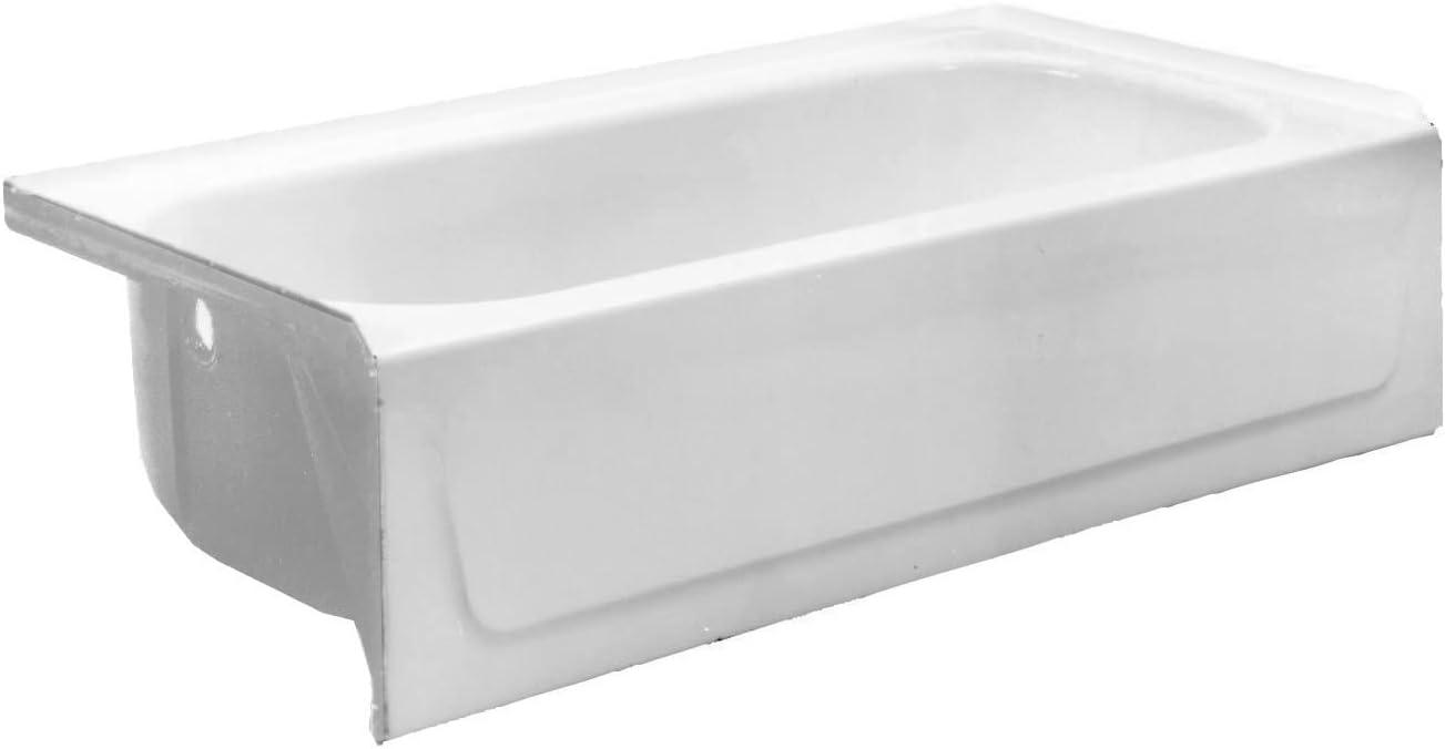 Folsom 60" White Enameled Steel Alcove Soaking Bathtub