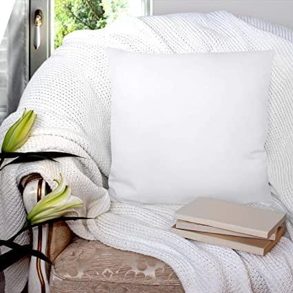 THROW PILLOW, SOFA PILLOW, OUT DOOR PILLOW, COUCH PILLOW, BEDDING PILLOW Inserts (Set of 2, White), 18x18 Inches - Lightweight Fillers for Sofa, Bed, and Home Décor (18x18 Inch (Pack of 2)