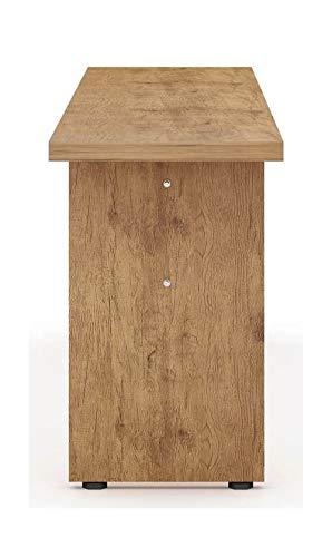 67.91" Nomad Dining Bench Natural - Manhattan Comfort: Rustic Farmhouse Style, Seats 2