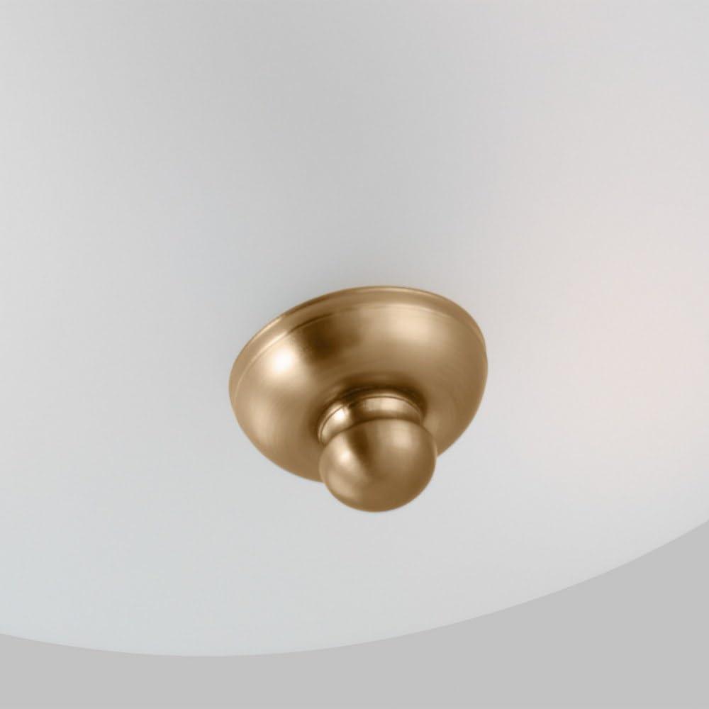 Geary 3-Light Satin Brass and Glass Flush Mount