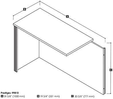 Bestar Prestige Plus Return Table in White Chocolate and Antigua