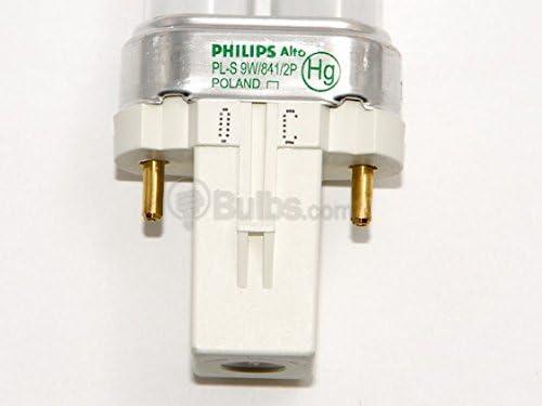 Philips 14870-0 9 Watt PL Short Twin Tube CFL 4100K 60V 82 CRI Bipin (G23) Plug-In Base Bulb (PL-S9W/841/2P)