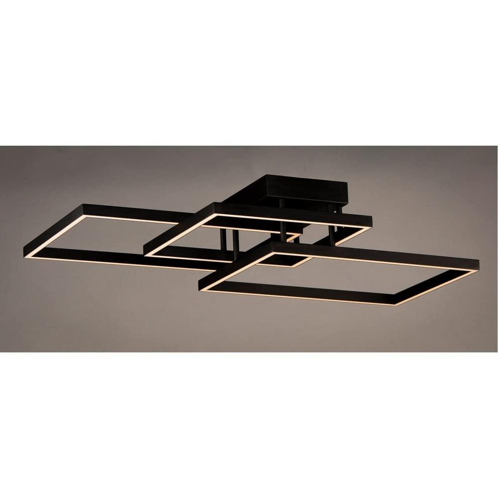 Modern Black Aluminum and Steel LED Flush Mount Ceiling Light