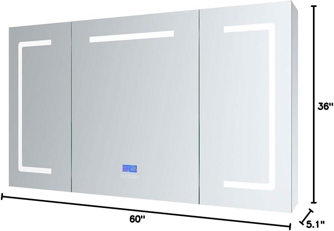 Lexora Home Lesina 60" x 36" LED Medicine Cabinet with Defogger