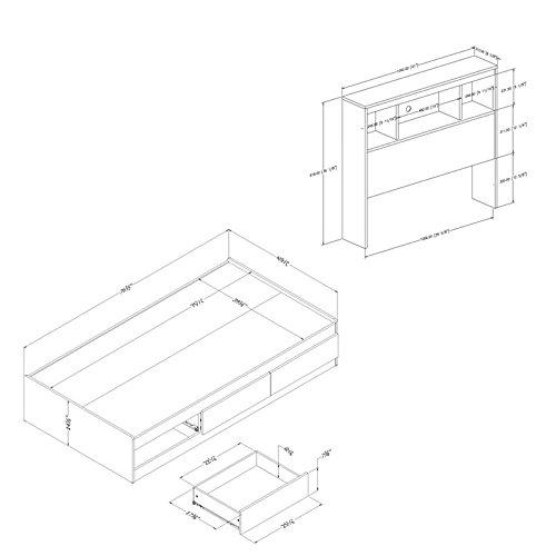South Shore Reevo 3 Drawer Mate's & Captain's Bed with Bookcase by Southshore