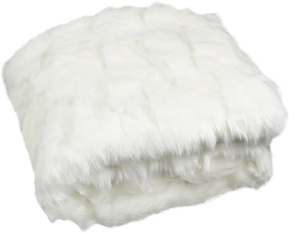 Snow White Faux Fur Machine Washable Throw Blanket