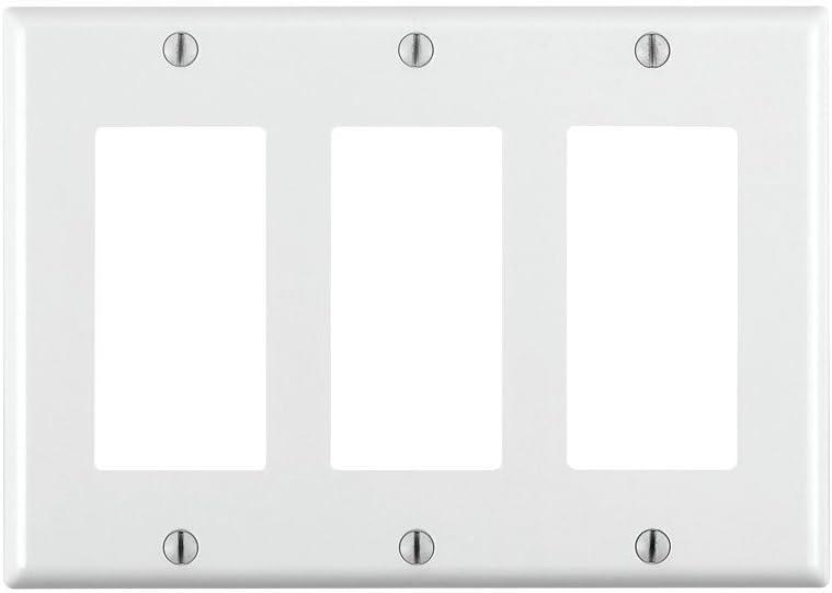 Leviton 80411-W White Almond Three Gang Decora Wall Plate