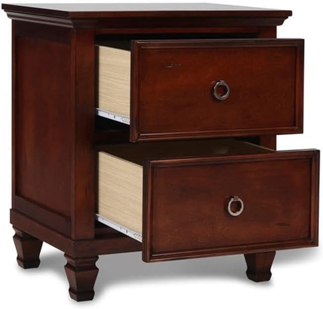 New Classic Furniture Tamarack Solid Wood 2-Drawer Nightstand in Cherry