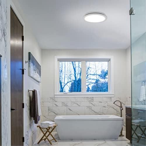 Homewerks 7141-50 Bathroom Fan Integrated LED Light Ceiling Mount Exhaust Ventilation 0.7 Sones 50 CFM  White