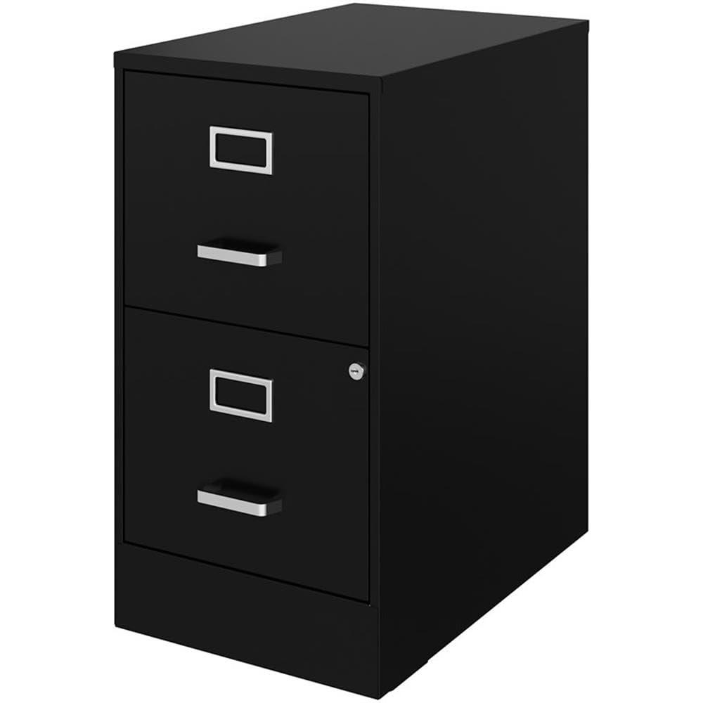 Scranton & Co 22" 2-Drawer Traditional Metal File Cabinet in Black