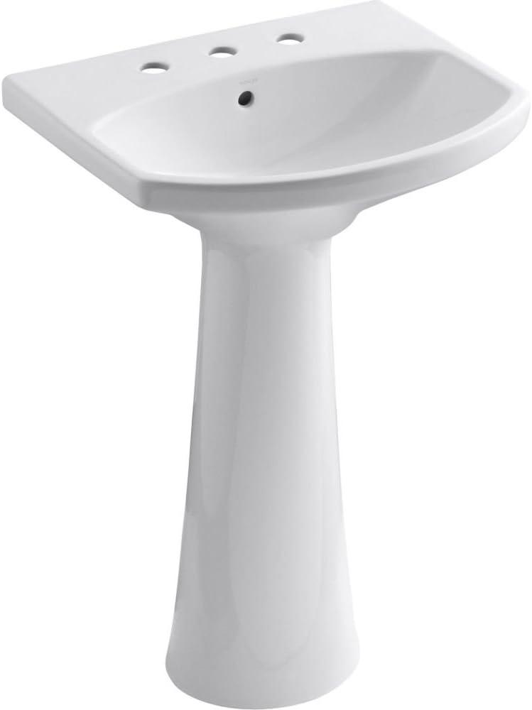 Cimarron® 26.81" Vitreous China U-Shape Pedestal Bathroom Sink with Overflow