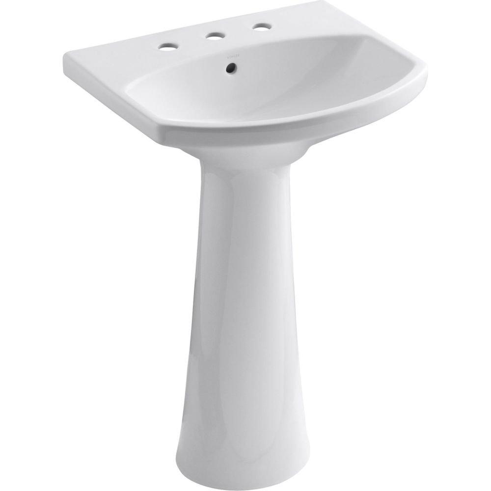 Cimarron® 26.81" Vitreous China U-Shape Pedestal Bathroom Sink with Overflow