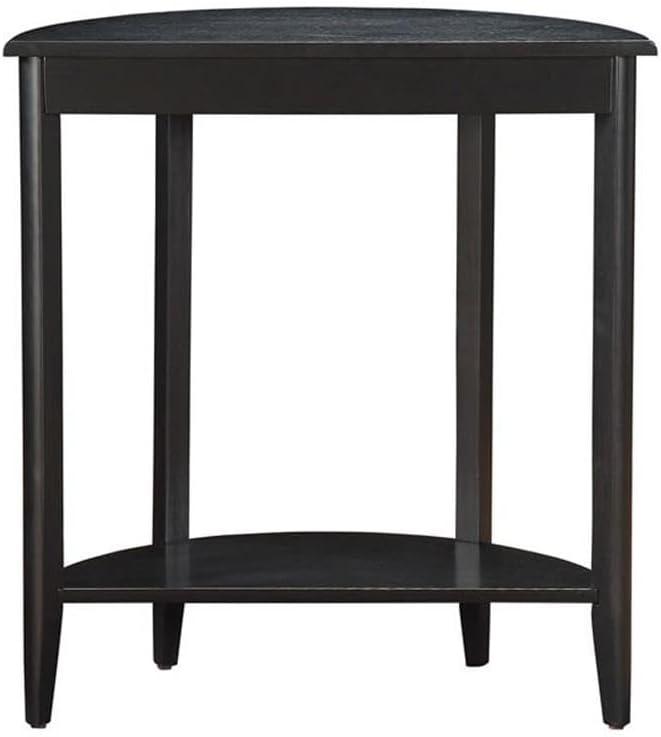 Wooden Half Moon Shaped Console Table with One Storage Drawer Black - Saltoro Sherpi