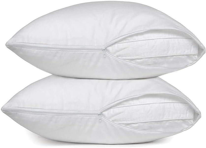 Poly-Cotton Zippered Pillow Cover  - Protects from Dirt, Dust, and Debris -200 Thread Count