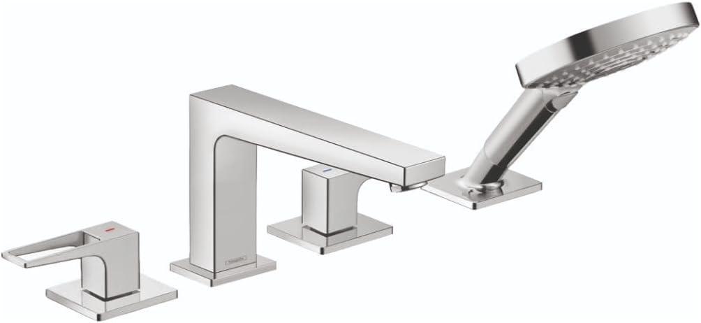 Metropol Chrome Modern Widespread Deck Mounted Faucet Set