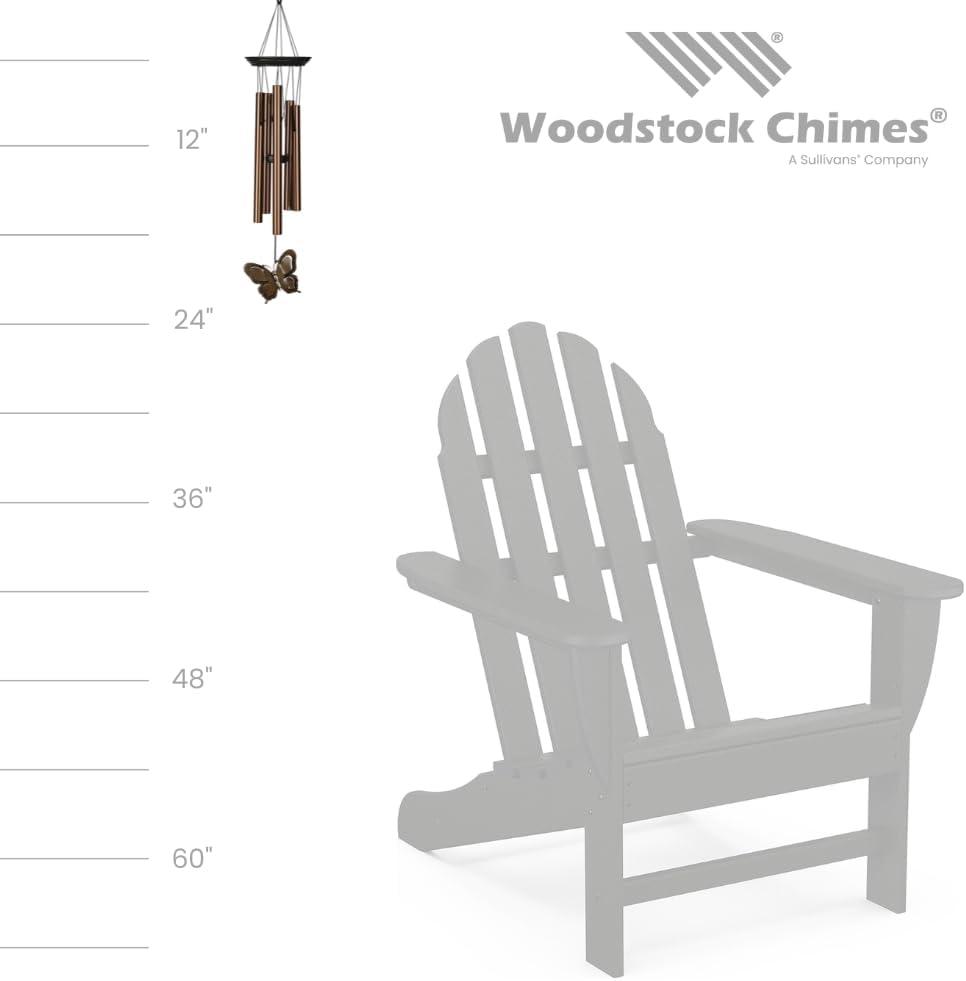 Woodstock Windchimes My Butterfly Chime, Wind Chimes For Outside, Wind Chimes For Garden, Patio, and Outdoor Decor, 21"L