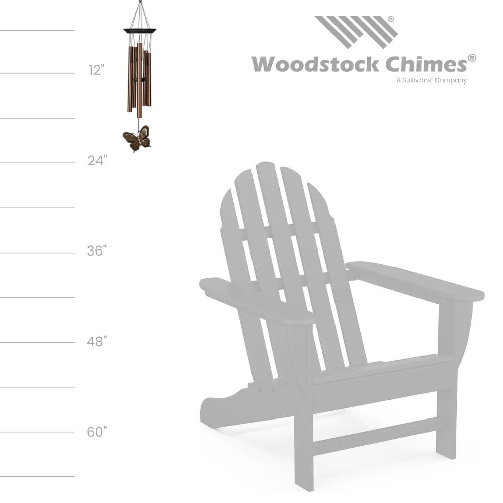Woodstock Windchimes My Butterfly Chime, Wind Chimes For Outside, Wind Chimes For Garden, Patio, and Outdoor Decor, 21"L