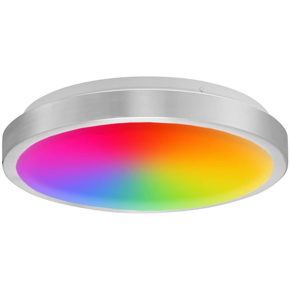 Luvoni by Maxxima 13 in. Smart WiFi LED Round Flush Mount Ceiling Light, Dimmable, CCT 2000K-5000K, 1500 Lumens