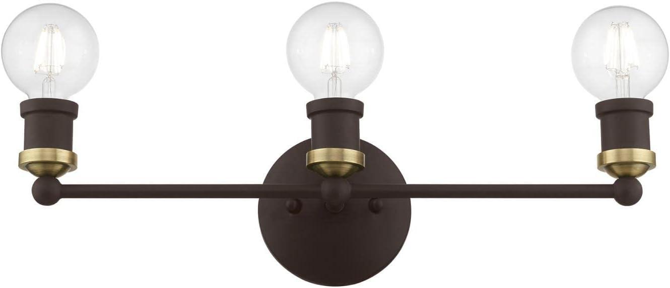 Livex Lighting Lansdale 3 - Light Vanity in  Bronze/Antique Brass