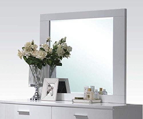 ACME Lorimar Rectangular Wooden Mirror in White