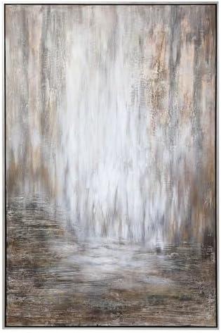 Desert Rain 61.25" Abstract Canvas Art in Brown and Silver