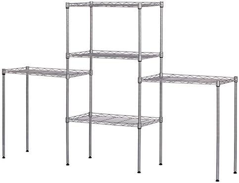 Honey Can Do 4-Tier Heavy-Duty Adjustable Shelving Unit With 250-Lb Weight Capacity, Chrome, Basement/Garage