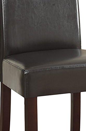 Acadian Transitional Parson Dining Chair(Set of 2) in Tanners Brown Faux Leather