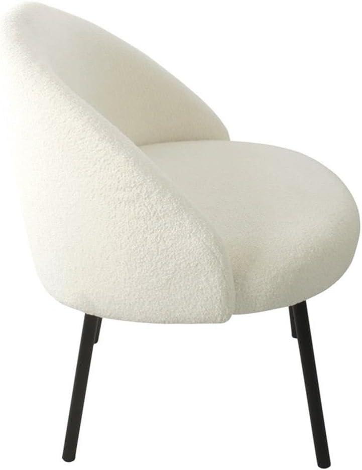 Modern Faux Shearling Accent Chair Cream - HomePop