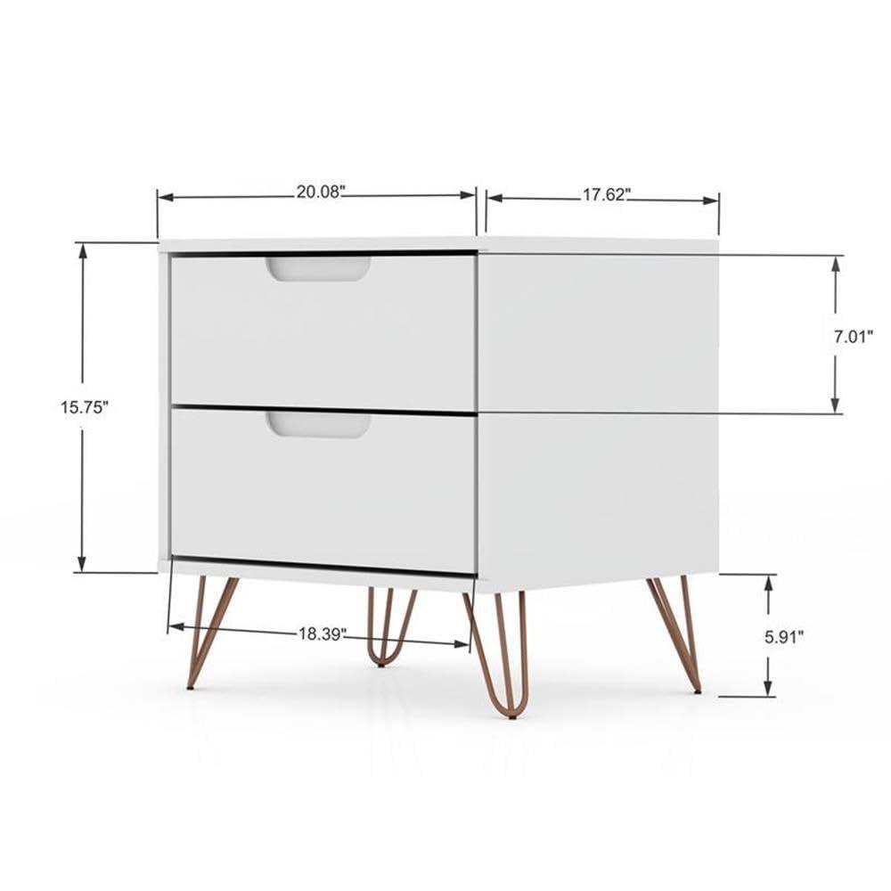 Everly Quinn Comfort Rockefeller Nightstand With Drawers, Mid Century Modern Bedside Table, Minimalist Display And Storage Organizer, Ideal For Bedroom And Living Room