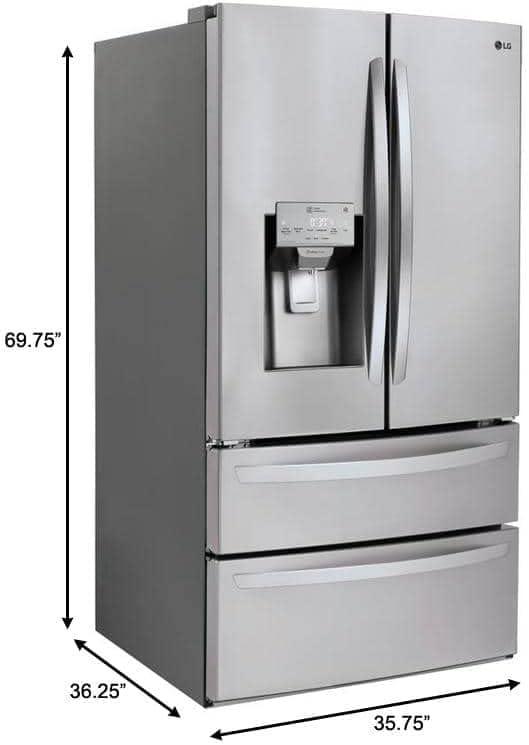 LG 28 Cu. ft. Smart Wi-Fi Enabled French Door Refrigerator, Stainless Steel (LMXS28626S)