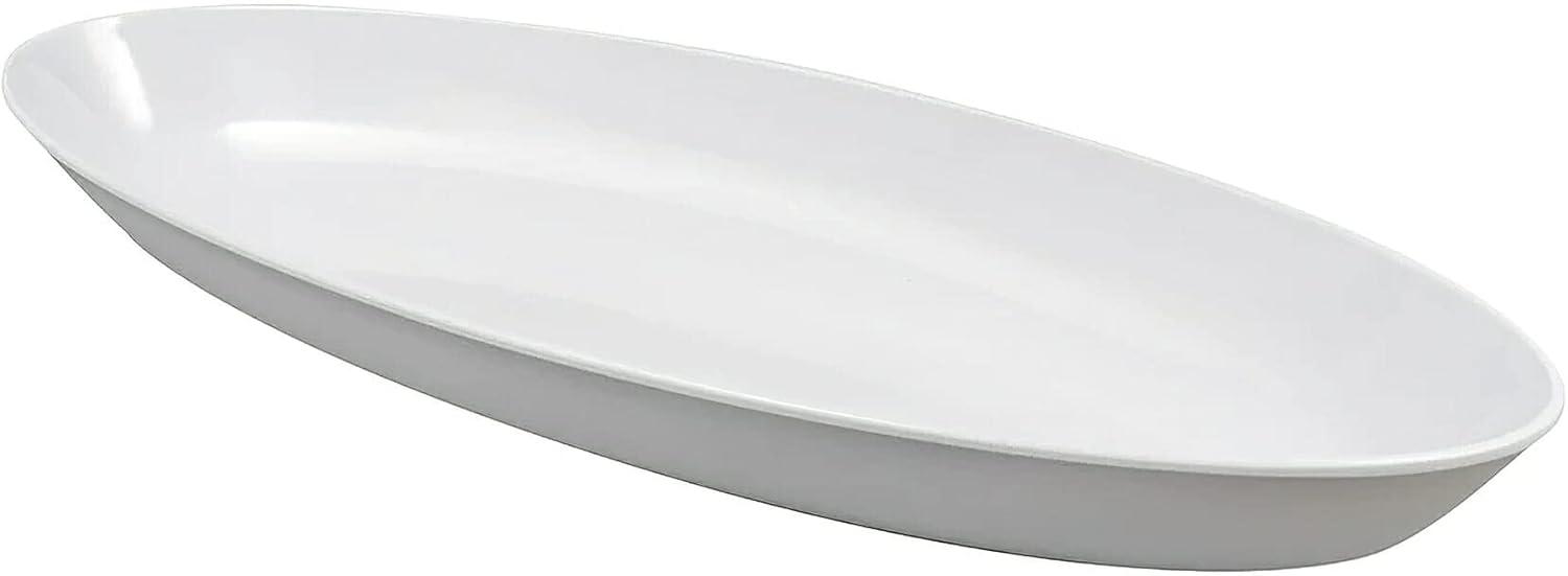 White 27" x 10" Oval Melamine Platter