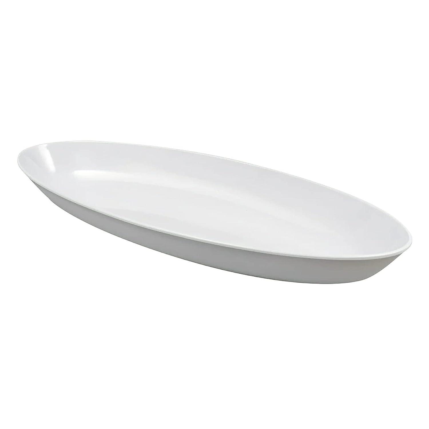 White 27" x 10" Oval Melamine Platter