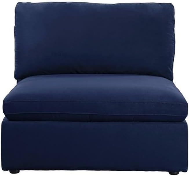 Crosby Modular - Armless Chair in Blue Fabric