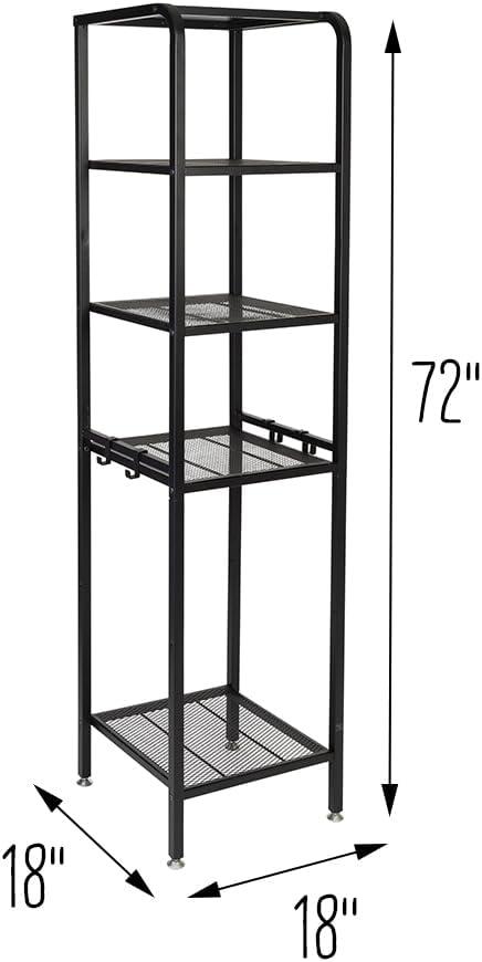 Honey-Can-Do Adjustable 5-Tier Garage Storage Steel Shelving Unit, Black, Holds up to 75 lb per Shelf