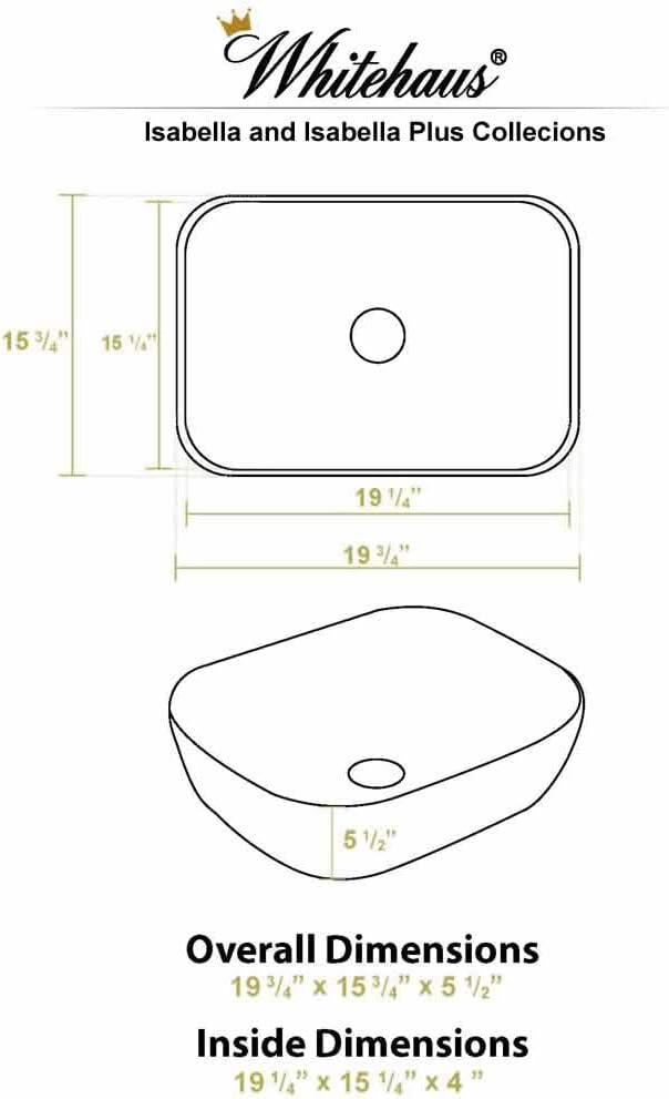 Whitehaus Collection Isabella Plus 15.75'' Vitreous China Rectangular Bathroom Sink