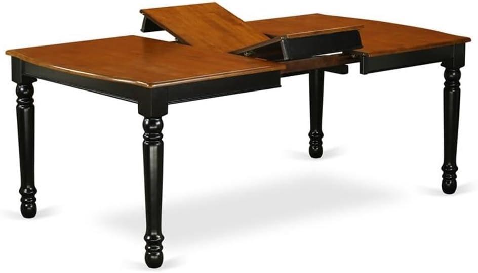 East West Furniture Dover Wood Butterfly Leaf Dining Table in Black/Cherry