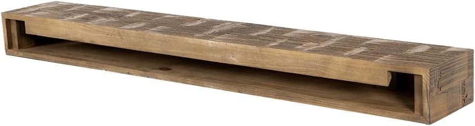 Mantel Directs Country Living Wood Fireplace Mantel Shelf - Bodie Rustic Hand Distressed Pine With Worn, Reclaimed Log Look; For Fireplaces, Hearths & Décor