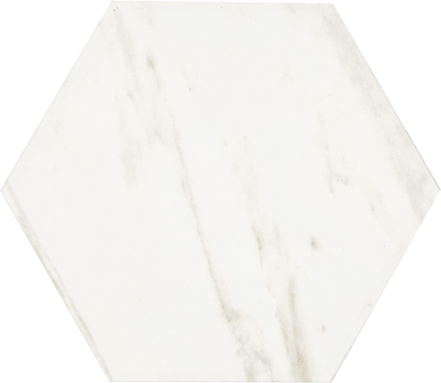 Daltile Perpetuo 8" X 9" Hexagon Porcelain Marble Look Wall & Floor Tile