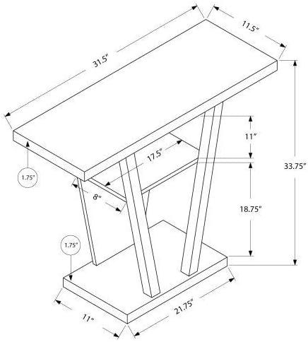 Accent Table, Console, Entryway, Narrow, Sofa, Living Room, Bedroom, White Laminate, Contemporary, Modern