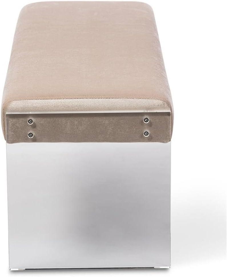 Polyester Blend Upholstered Bench