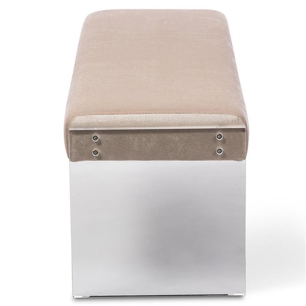 Polyester Blend Upholstered Bench