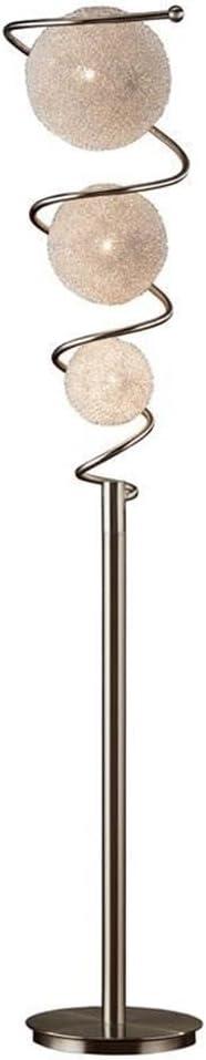 Lexicon Diya Modern Metal Base Floor Lamp in Satin Nickel