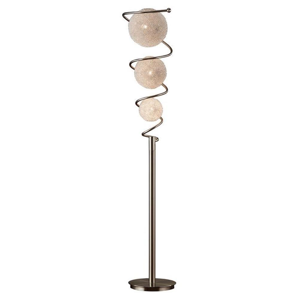 Lexicon Diya Modern Metal Base Floor Lamp in Satin Nickel
