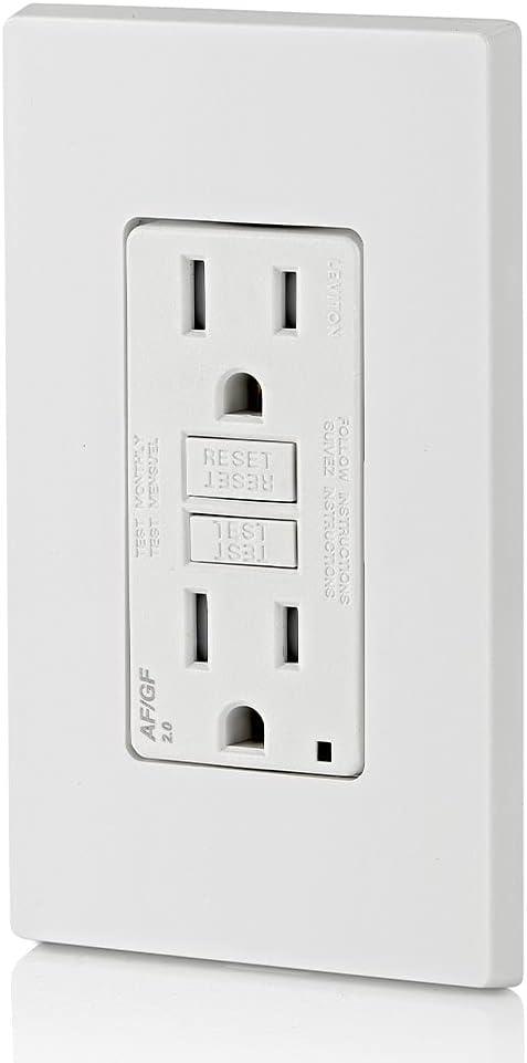 White Tamper Resistant Duplex Outlet with Indicator Light