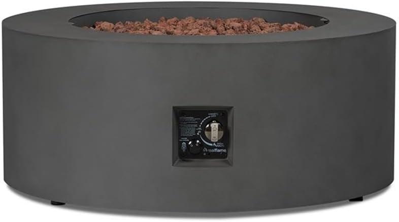 Aegean 36" Round Steel Propane or Natural Gas Fire Pit Table by Real Flame